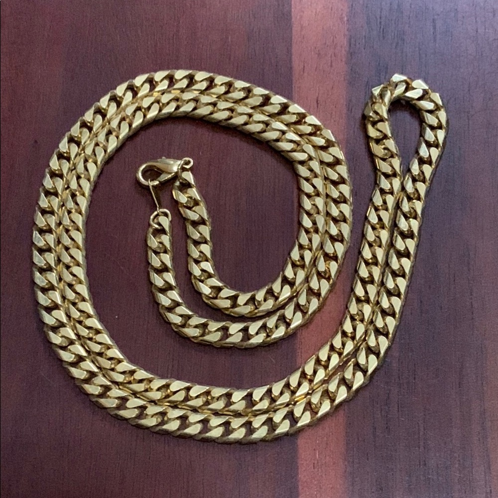 Long gold tone necklace